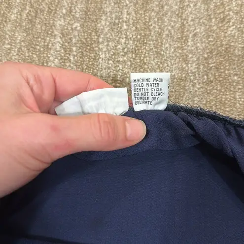 Alfred Dunner Vintage Navy Blue Floral Print Stretch Maxi Skirt Women Size 14