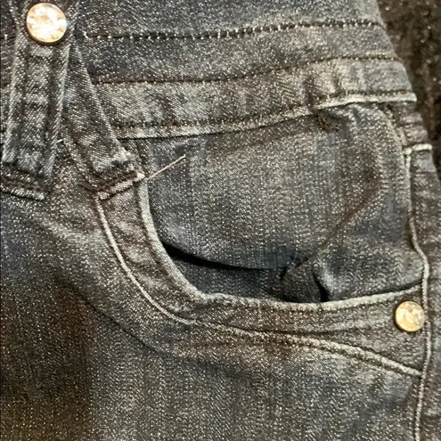 I & M Jeans I&M Dark Wash Straight Leg Stretch Jeans with Rhinestone Accents Size 7