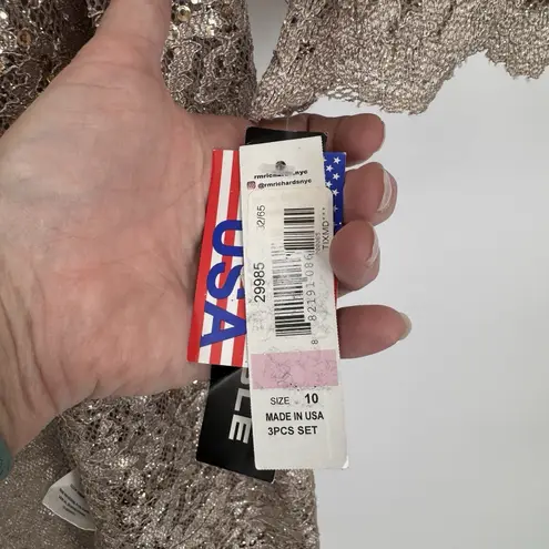 R & M Richards Vintage Cardigan Womens 10 Gold Lace Sequin Festive NEW