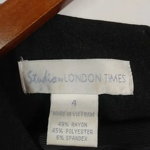 London Times Studio 4 Sleeveless Sheath Dress Funeral Dark Gray/Black