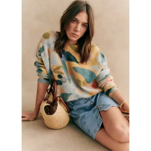 Sézane NWT Sezane Isadora Jumper in Flowers Mohair Wool Blend Sweater M