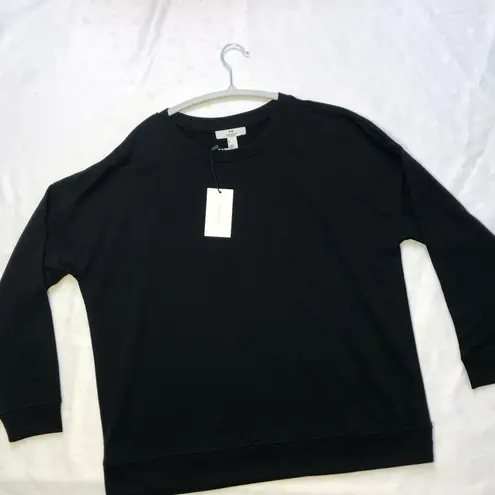 Halston Heritage NWT HALSTON Studio French Terry Crew Neck Long Sleeve Sweatshirt Pull Over Med