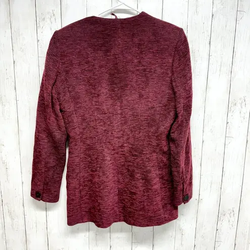 Vtg Georgiou Jacket Women Size 10 Button Closure Pocket Long Sleeve Textured Red