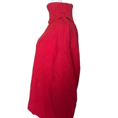 Everlane  The Italian Soft Wool Rib Turtleneck Sweater in Red Large New Womens