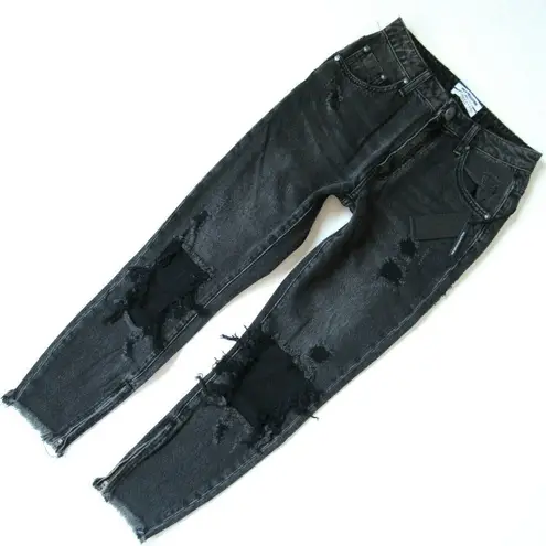 One Teaspoon NWT  High Waist Freebirds in Double Bass Black Destroyed Jeans 25