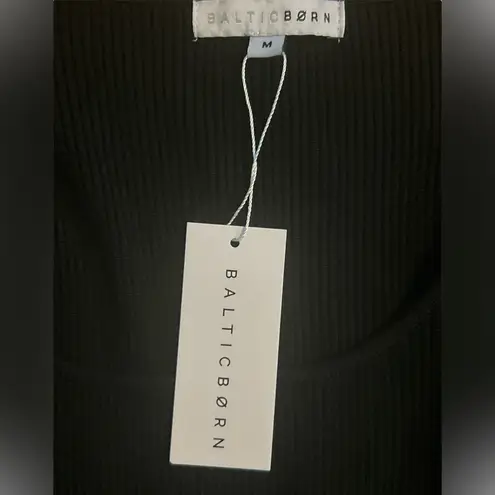 Baltic Born Black Fitted Ribbed Long Sleeve Blouse NWT