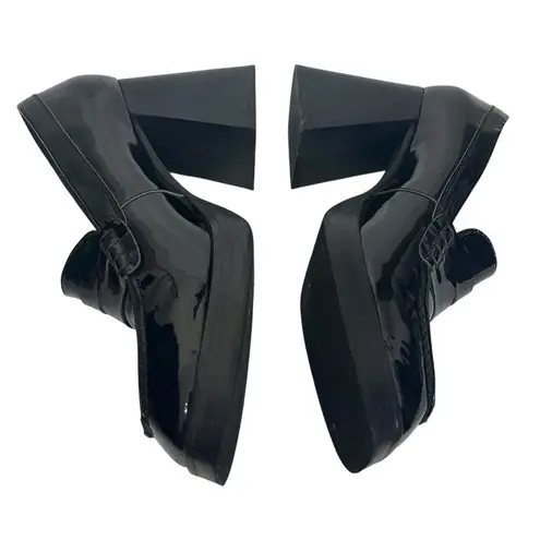 ALOHAS Patent Leather Loafers Women’s Size 9 Black Block Heel Slip