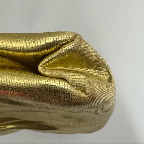 Vintage 1960s Gold Lame Shimmering Yellow Gold Evening Purse w/Long Chain Strap