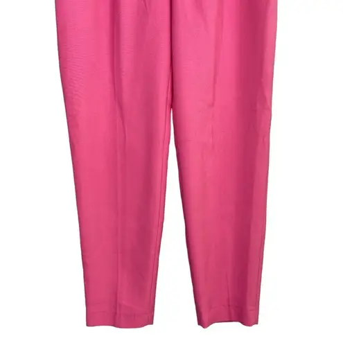 ZARA  Pleated Stretch Knit High Waist Slim Fit Casual Trousers Pockets S Pink