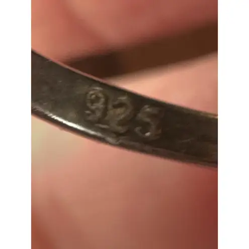 Vintage Uniquely Banded Malachite Stone in Sterling Silver Ring: Size 6 Green