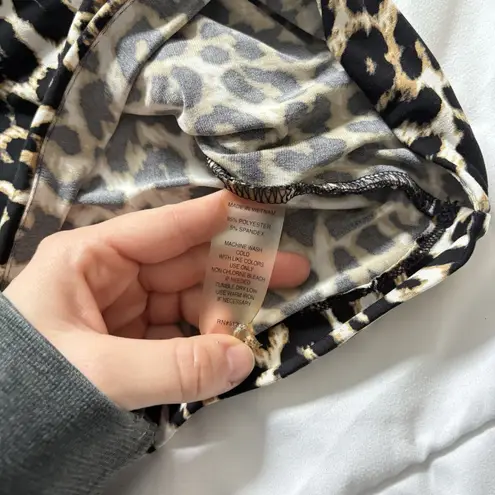 Josephine Chaus Chaus New York Womens Size Small Cheetah Print Wrap Blouse 3/4 Sleeve Vintage