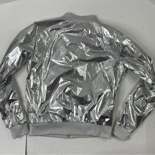 Victoria's Secret VS Metallic Silver Bomber Jacket