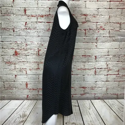 Equipment Femme Tegan Dress S P 100% Silk Black Chevron Sleeveless Button Front