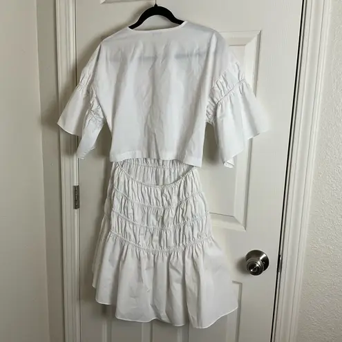 Jason Wu Cutout Ruched Cotton-blend Poplin Mini Dress -size 8