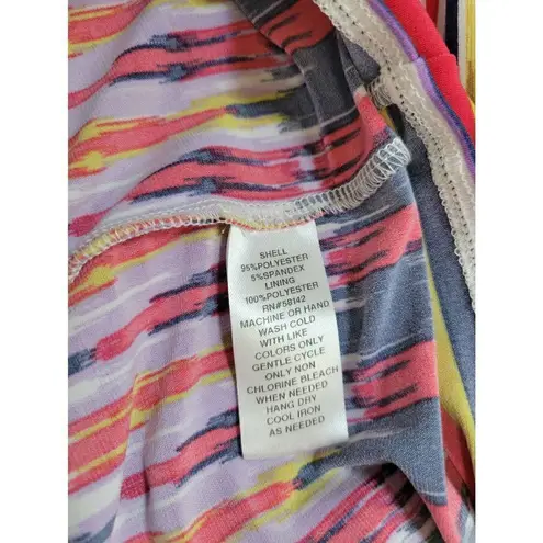 London Times  Size 10 Colorful Vertical Stripes Sleeveless Dress