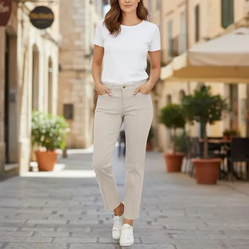 NYDJ Sheri Slim Ankle Cigarette Jeans Lift Tuck Technology Size 10 Pink/Blush