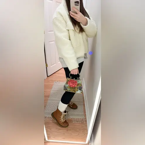 Max Mayer Vintage Floral Beaded Victorian Bag Handbag Purse Sage green Pink