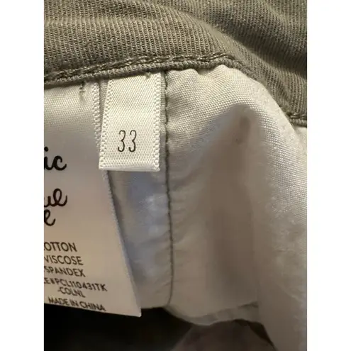 Women's Cosmic Blue Love Olive Green Ankle Cropped Pants Size 33