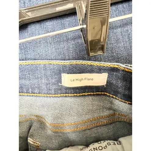 Frame Le High Rise Frayed Hem Stretch Denim Flare Jeans Dublin Women's Size 27