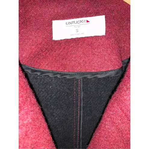 UNTUCKit Vera Double Breasted Wool Blend Vest in Burgundy Red Size S