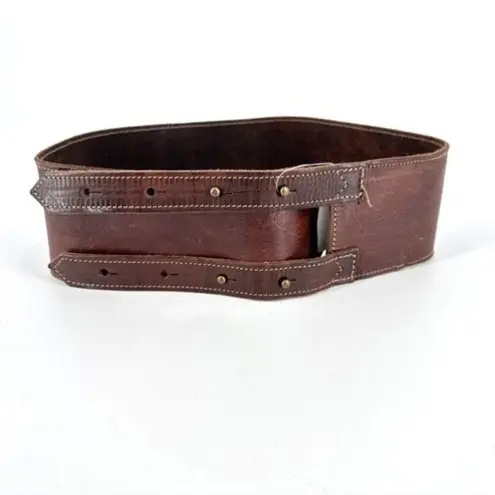 NWT Motif 56 Women's Wide Genuine Leather Belt Chocolate Size Large Brown