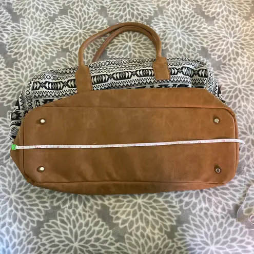 Bohemian Aztec Print Weekender Bag Large Travel Duffle Tote Vacation Boho Chic Black