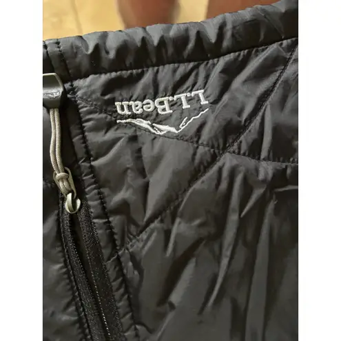 LL Bean Womens Quilted Jacket Black Full Zip Lightweight XXS PrimaLoft