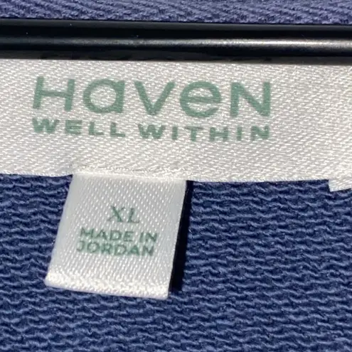 HAVEN WELL WITHIN WO SIZE XL STEEL BLUE HOODED Active COMFORT LOUNGE DRESS EUC