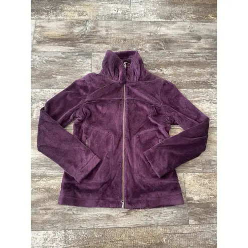 Athleta  Women's Medium Fuzzy Purple Full Zip Up Sweater Jacket‎ 45284