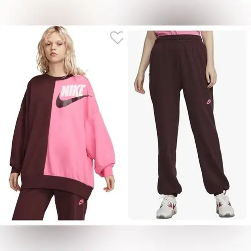 Nike  Oversize Colorblock Crewneck Dance Sweatshirt & Fleece Dance Sweatpants XS