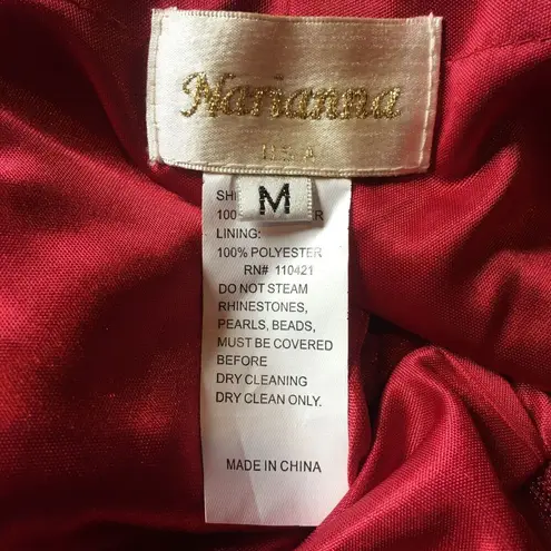 NOX NARIANNA Maroon Red Halter Rhinestone Prom Wedding Bridesmaid Formal Dress M Size M