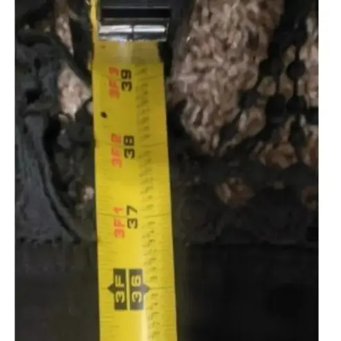 World Market Black Embroidered Lace Fringe Open Front Kimono Free Size MSRP $110 Black