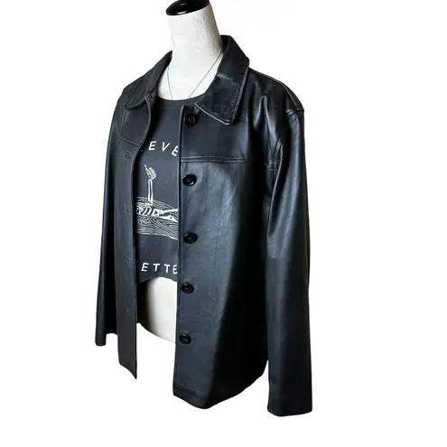 Vintage JL Colebrook Leather Jacket XL | Black Y2K Grunge Minimalist Classic