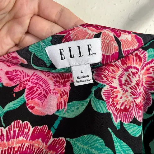 Elle π¦ Black Red Green Pink Floral Rose Tank Top Mini Dress Large