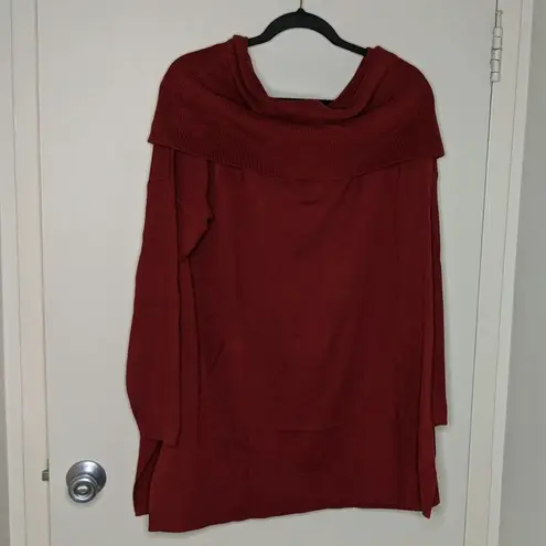 Caslon  (Nordstrom) Side Slit Cowl Neck Tunic Sweater in Burgundy XXL NWT