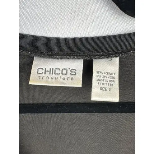 Women’s Chico’s Size 2XL Dark Grey Long Sleeve Cardigan with Single Shell Button Gray