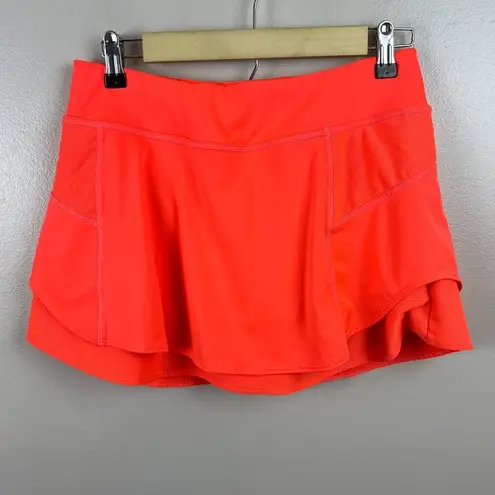 Athleta Bustle Skort Skirt Size Small Neon Orange Athletic Golf Tennis Active