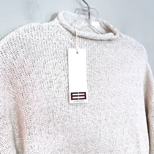 Etcetera E3 Slubbed Funnel Neck Sweater Women's Medium Black White Career Y2K