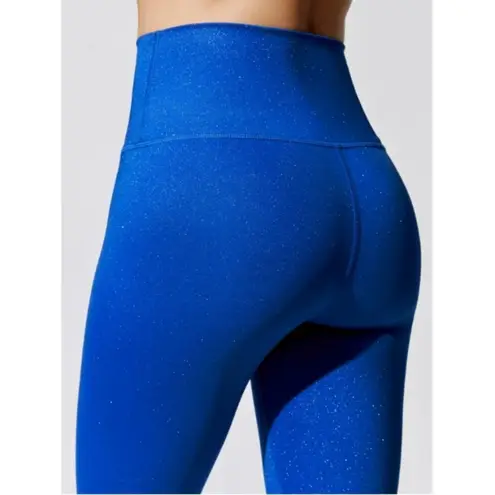 Carbon 38 ππ Shine Powder Set Cross Back Bra + 7/8 Legging Cobalt Blue Large NWT