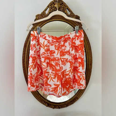 Pink Lily NWOT Orange Hawaiian Print High Waist Shorts