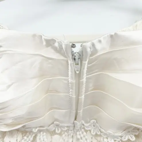 Betsy and Adam Womens Vintage 90s Ivory Lace Bridal Prom Formal Dress Size 16