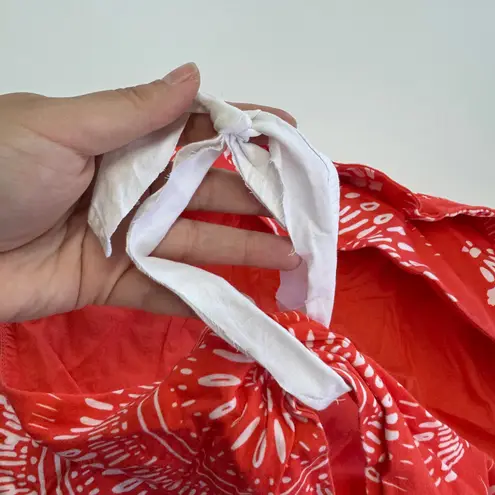 Andres Otalora Dress Womens 2 Orange Selva Midi Sarong Halter Tie Neck Resort