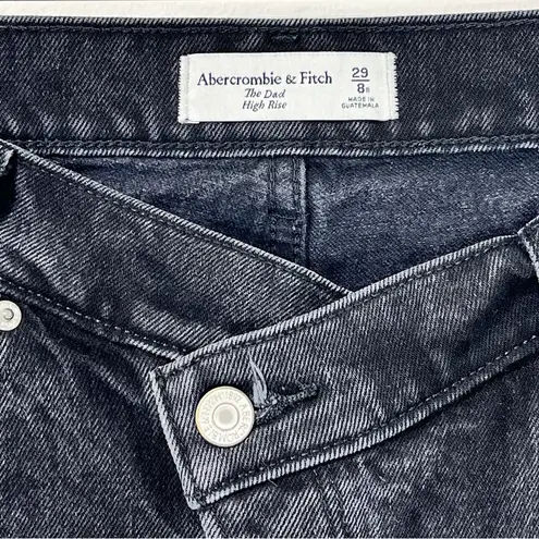 Abercrombie & Fitch  The Dad High Rise Crisscross Waist Black Raw Hem Size 29 8