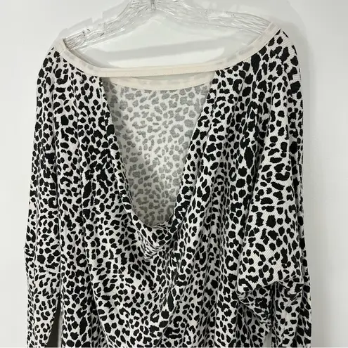 Chaser  Leopard Animal Print Drape Open Back Top Size Large
