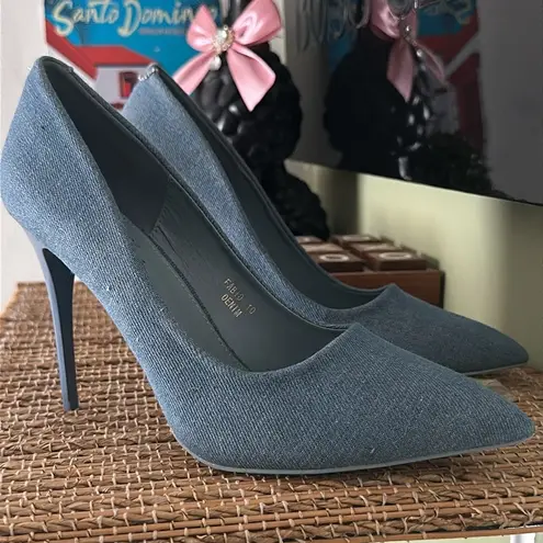 Bella Luna denim closed toe high heels size 10
