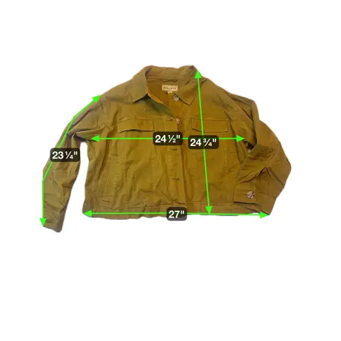 Ava & Viv Womens 2X Green Shirt Jacket Button Up Long Sleeve Career Casual Size XXL