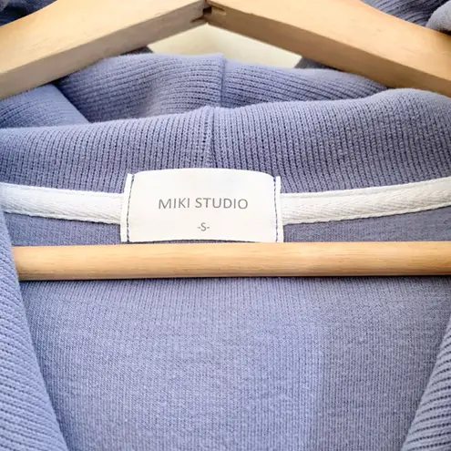 Miki Studio Periwinkle Blue Ribbed Hoodie US Small Purple