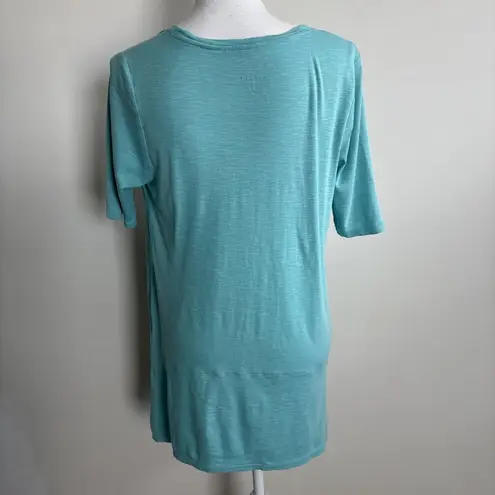 J. Jill 100% Pima cotton dipped hem tunic Tee Top Size M Blue Size M