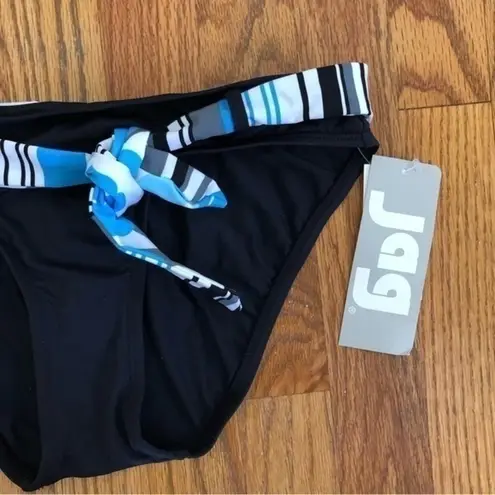 Jag jeans NEW NWT  Solid Black Blue White Belted Stripe Y2K Bikini BOTTOM Small S