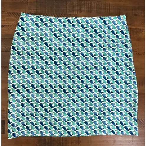 Talbots  Whale Print Cotton Pencil Skirt Sz 16 Blue, white, turquoise EUC